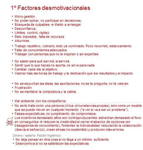 Factores desmotivacionales